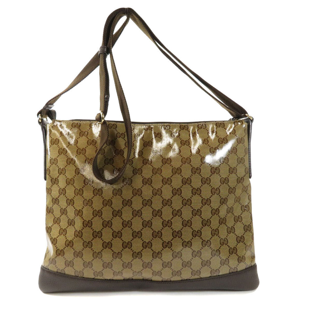 Gucci monogram GG bag shoulder Brown canvas Crystal